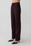 Agatha Straight Leg Suiting Pants Plum Pinstripe