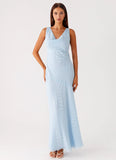 Sundance Chiffon Maxi Dress Blue