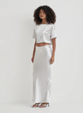 Silver Satin Cropped Top