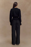 Campbell Cotton Wide Leg Pants Black