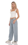 Mid Rise Baggy Jeans in Light Blue