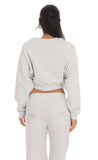 Cropped Jumper in Heather Grey