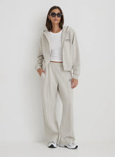 Grey Wide Leg Fourth Embroidered Jogger