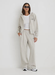 Grey Wide Leg Fourth Embroidered Jogger