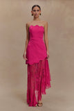 Aleena Satin And Lace Maxi Dress Dragonfruit