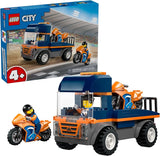 LEGO City Motorcycle Transporter Building Toy for Boys Girls Pretend Play Set for Preschool Kids Ages 4 Flatbed Truck Toy W 2 Toy Motorcycles 2 Minifigures Gift Idea for Birthdays 60491