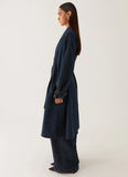 Yosemite Oversized Trench Coat Blue