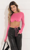 Crop Top in Shimmer Pink
