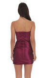 Strapless Sweetheart Cut Dress in Plum