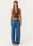 Malachi Beaded Top Chocolate