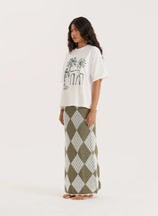 Off White Palm Print Graphic T Shirt