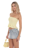 Smocked Button Top in Yellow