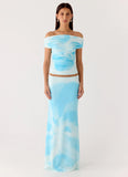 Moka Maxi Skirt Blooming Blue