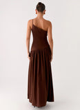 Thinking About You Linen Maxi Dress Brown