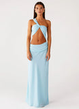Cindelle One Shoulder Maxi Dress Turquoise