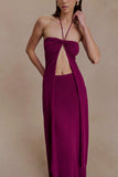 Marimae Long Knit Top Plum