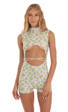 Kiwi Cutout Romper in Purple