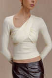 Kaylen Knit Long Sleeve Top Ivory