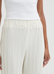 Cream Plisse Trousers