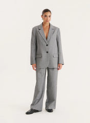 Grey Tailored Oversized Blazer