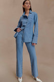 Janine High Waisted Straight Leg Jeans Classic Blue