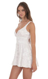 Floral Jacquard A Line Dress in White