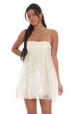 Sheen Babydoll Dress in Cream