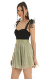 Glitter Skater Skirt in Green
