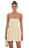 Strapless Bubble Dress in Cream