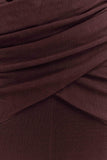 Reama Wrap Over Knit Maxi Dress Chocolate