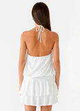 Dopamine Belt Mini Dress White