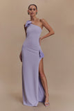 Hallie One Shoulder Bow Maxi Dress Lilac