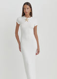 Cream Sheer Knitted Maxi Dress