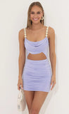 Ruched Cutout Dress in Purple