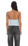 Two Piece Cutout Top in Light Blue