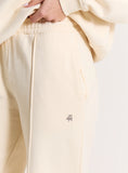 Cream 4th Wide Leg Branded Joggers