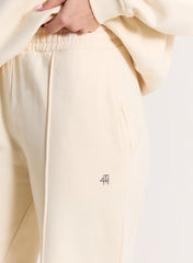 Cream 4th Wide Leg Branded Joggers