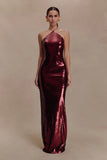 Baldwin Sequin Cut Out Maxi Dress Mahogany