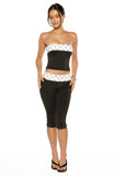 Reece Black Polka Dot Strapless Top