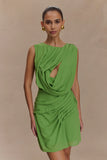 Oria Chiffon Mini Dress Green