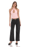 Cross Neck Halter Top in Baby Pink