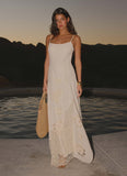 Fabienne Spliced Cotton Maxi Dress Ivory
