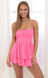 Ruffle Romper in Pink