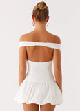 Endless Romance Off Shoulder Mini Dress White