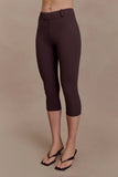 Blanca Stretch Crepe Capri Pants Chocolate