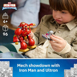 LEGO Marvel Iron Man and His Awesome Friends Ultron vs Iron Man 11209 Preschool Building Toys for Boys Girls Ages 4 Marvel Action Figures Sturdy Build for Pretend Play 96 pieces Gift Idea