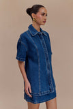 Maya Oversized Denim Shirt Dark Blue