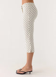 Rue Capri Pants White Polkadot
