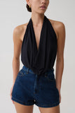 Huyen Cowl Front Modal Top Black
