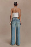 Romi Mid Rise Wide Leg Jeans Faded Mid Blue